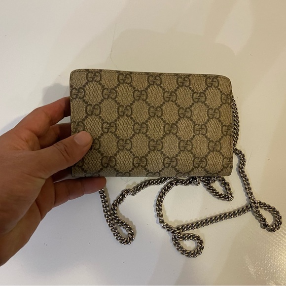 GUCCI MINI DIONYSUS SUPER BEIGE GG SUPREME CANVAS CROSS BODY BAG - Picture 7 of 16